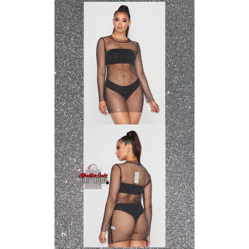 Rhinestone Detail Swimsuit Coverup